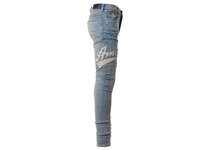 AMIRI Varsity Applique Logo Jeans Clay Indigo
