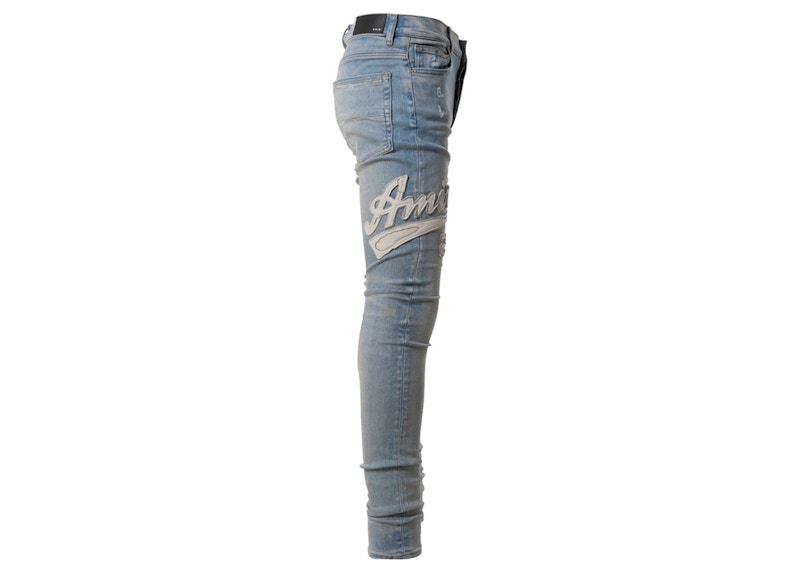 AMIRI Varsity Applique Logo Jeans Clay Indigo