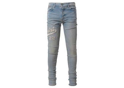 AMIRI Varsity Applique Logo Jeans Clay Indigo