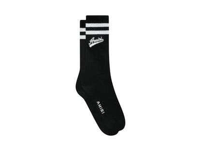 AMIRI Varsity Script Sock Black/White