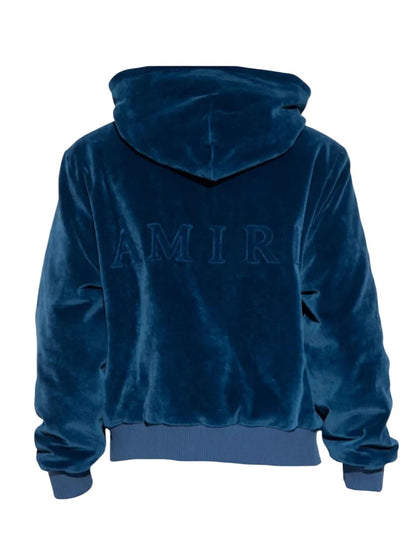 AMIRI Velour Hoodie Blue