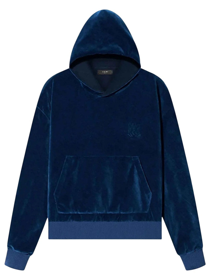 AMIRI Velour Hoodie Blue