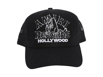 AMIRI Wolf Logo Trucker Hat Black
