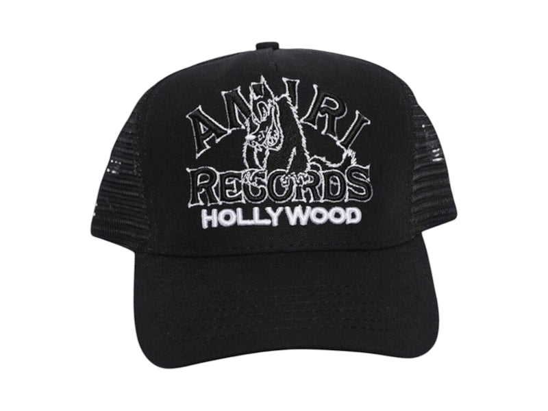 AMIRI Wolf Logo Trucker Hat Black