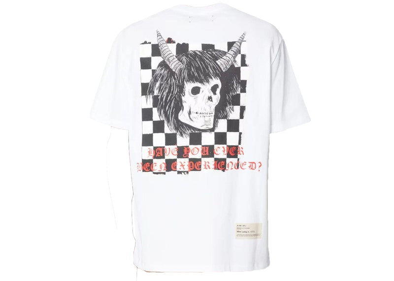 AMIRI x Wes Lang Checker Skull Tee White