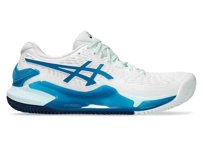 ASICS Gel-Resolution 9 Clay White Teal Blue (Women's)