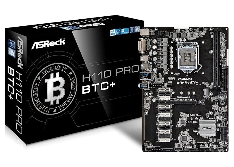 ASRock H110 Pro BTC+ 13GPU Mining Motherboard Cryptocurrency (H110 Pro BTC+)