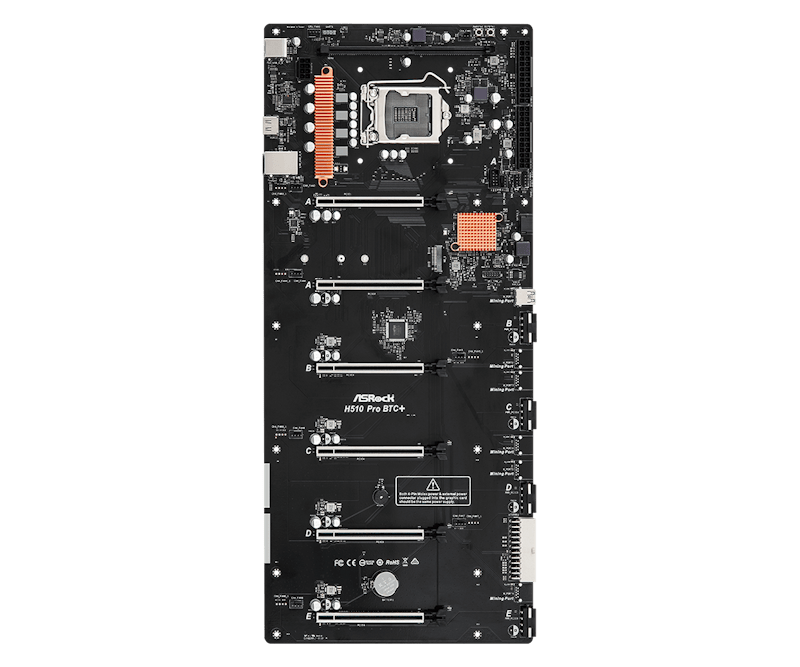 ASRock Intel H510 PRO BTC+ Cryptocurrency Mining Motherboard