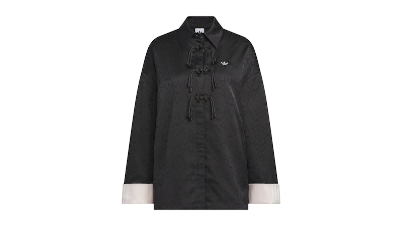 adidas Womens New Chinese Loose Fit Shirt Jacket (Asia Sizing) Black