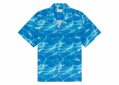 Aime Leon Dore Aqua Print Seersucker Shirt Blue