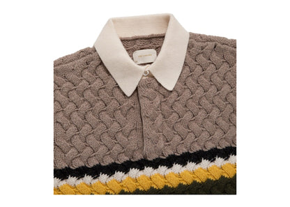 Aime Leon Dore Basketweave Knit Rugby Beige