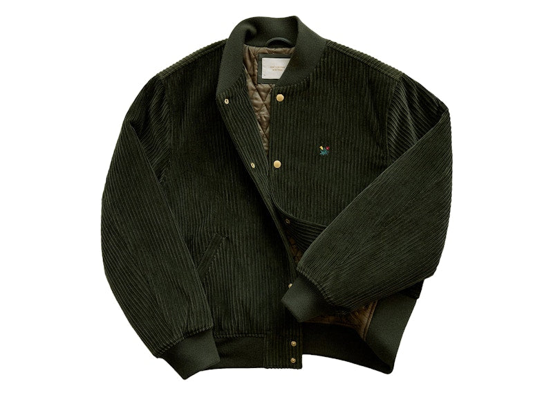 Aime Leon Dore Corduroy Crest Varsity Jacket Green