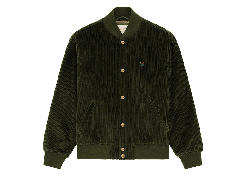 Aime Leon Dore Corduroy Crest Varsity Jacket Green