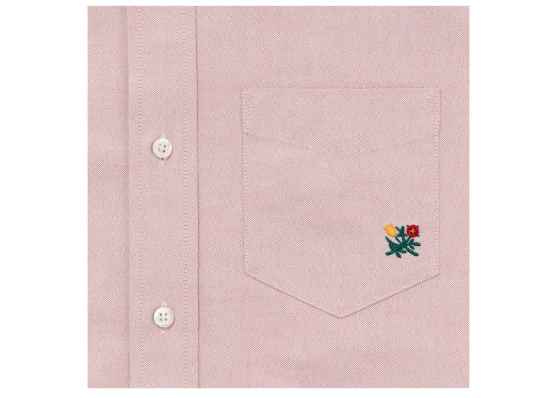 Aime Leon Dore Embroidered Crest Oxford Shirt Pink