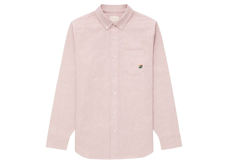 Aime Leon Dore Embroidered Crest Oxford Shirt Pink
