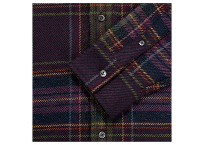 Aime Leon Dore Flannel Camp Collar Shirt Purple Plaid