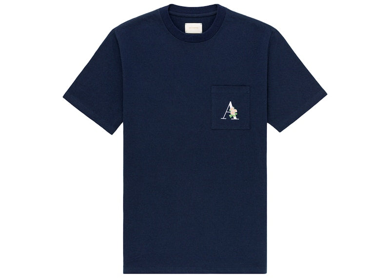 Aime Leon Dore Floral A Pocket T-shirt Navy