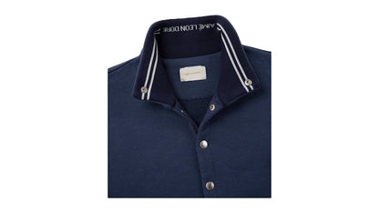 Aime Leon Dore Jacquard Collar Snap Pullover Navy
