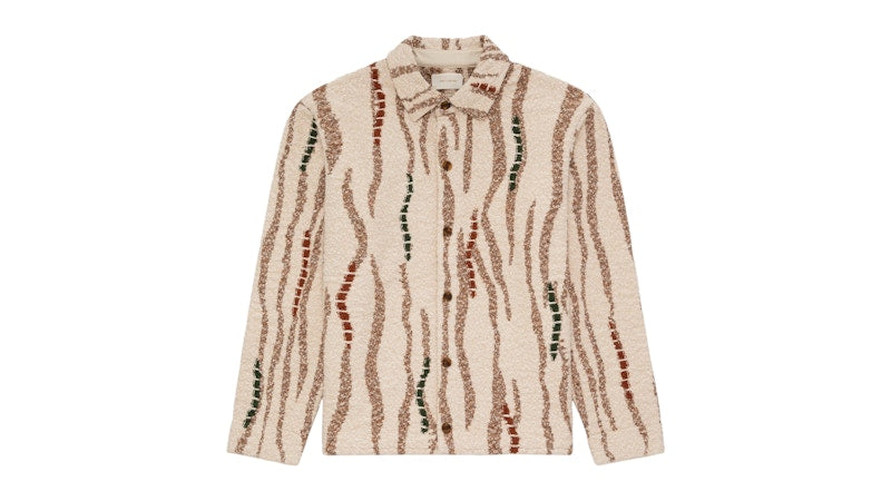 Aime Leon Dore Jacquard Knit Overshirt Beige