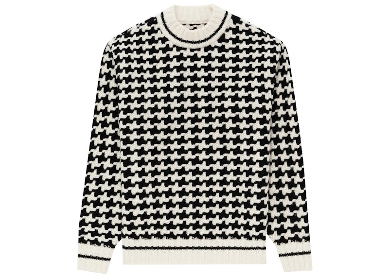 Aime Leon Dore Knit Houndstooth Crewneck Sweater Black/White