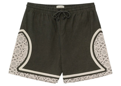 Aime Leon Dore Lace Linen Basketball Short Green