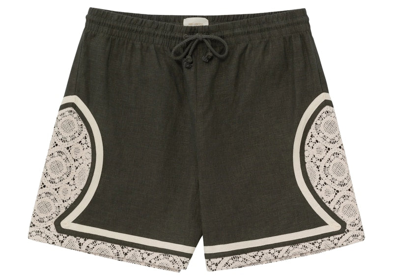 Aime Leon Dore Lace Linen Basketball Short Green