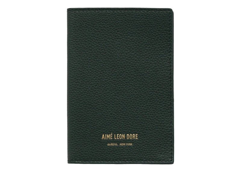Aime Leon Dore Leather Passport Holder Green
