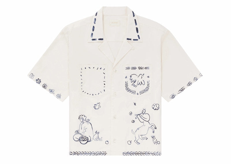 Aime Leon Dore Lesvos Cropped Camp Shirt Cream