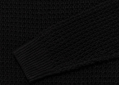 Aime Leon Dore Loose Knit Waffle Crewneck Sweater Black