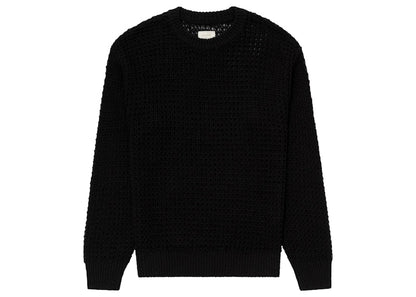Aime Leon Dore Loose Knit Waffle Crewneck Sweater Black