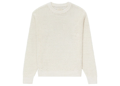 Aime Leon Dore Loose Knit Waffle Crewneck Sweater White