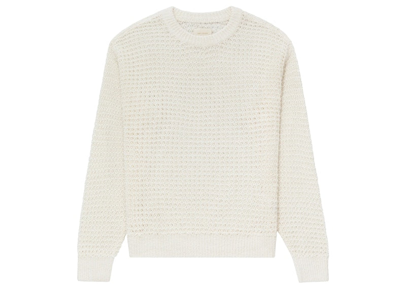 Aime Leon Dore Loose Knit Waffle Crewneck Sweater White