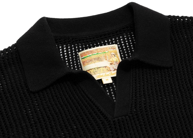 Aime Leon Dore Mesh Knit Polo Black