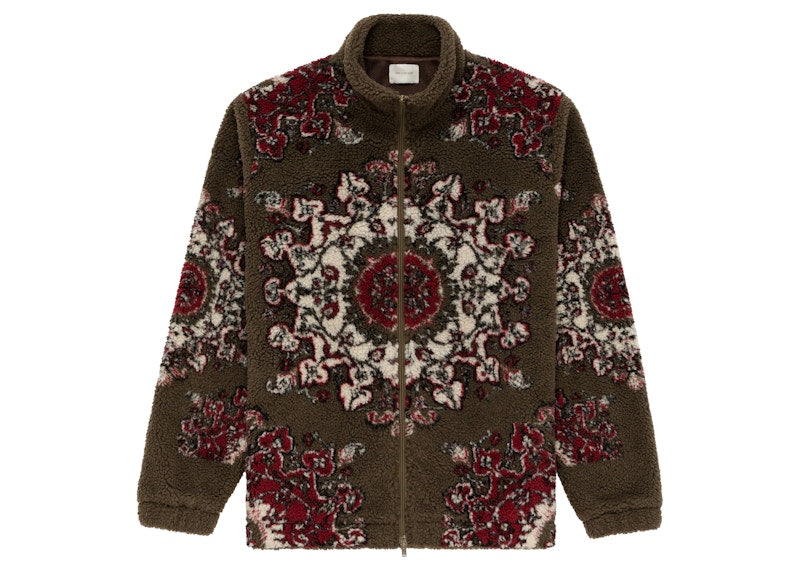 Aime Leon Dore Motif Fleece Zip-Up Jacket Olive