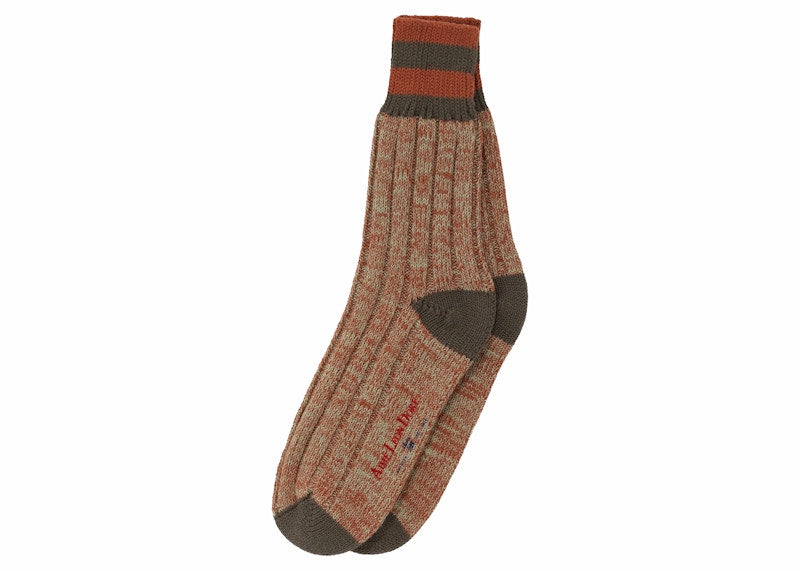Aime Leon Dore New Balance Striped Boot Sock Brown