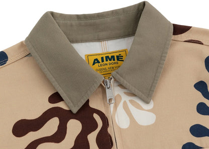 Aime Leon Dore Printed Cutout Workwear Jacket Tan