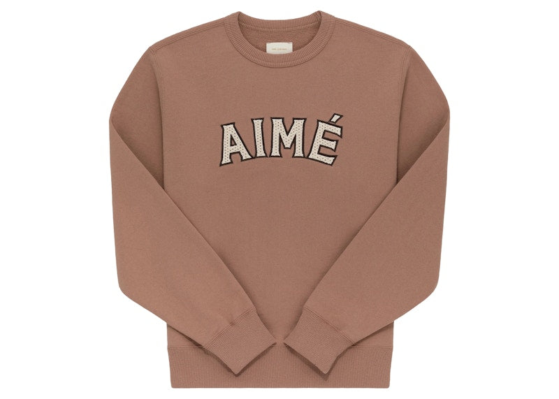 Aime Leon Dore Raffia Appliqué Crewneck Sweatshirt Brown