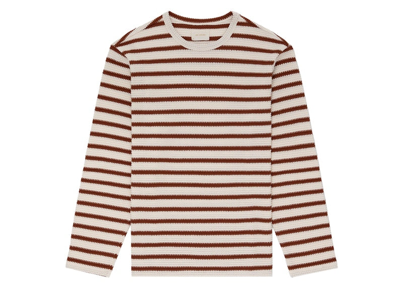 Aime Leon Dore Striped Jacquard Long-Sleeve Tee Cream/Brown