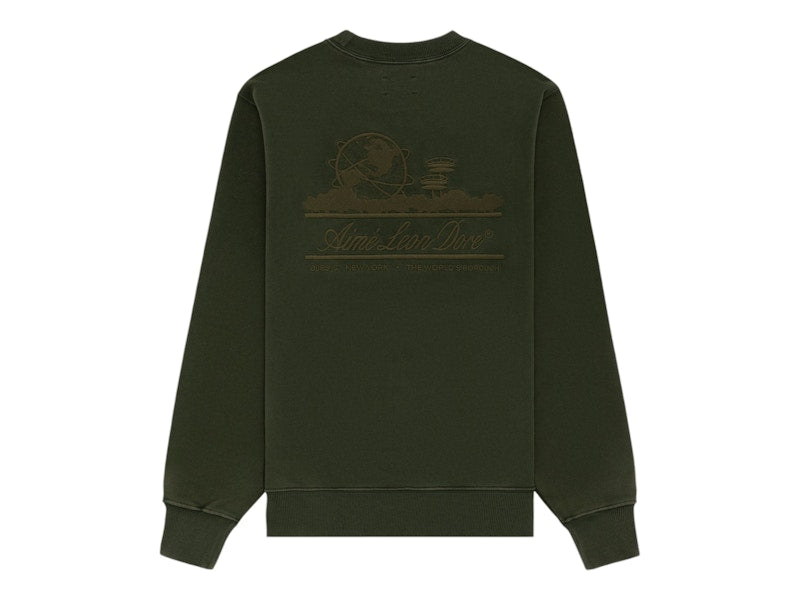 Aime Leon Dore Tonal Unisphere Crewneck Sweatshirt Green