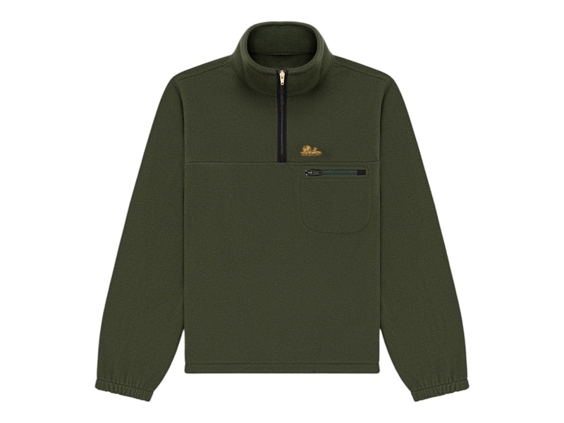 Aime Leon Dore Unisphere Quarter Zip Fleece Pullover Green