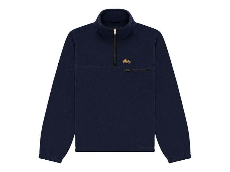 Aime Leon Dore Unisphere Quarter Zip Fleece Pullover Navy
