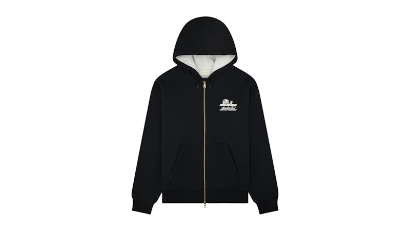 Aime Leon Dore Unisphere Waffle Lined Full-Zip Hoodie Jet Black