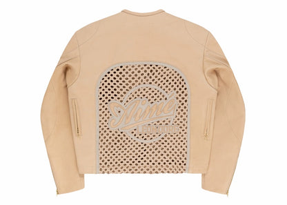 Aime Leon Dore Vanson Raffia Leather Jacket Tan