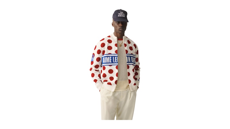 Aime Leon Dore WINDSTOPPER Polka Dot Knit Cycling GORE-TEX Jersey Cream/Blue