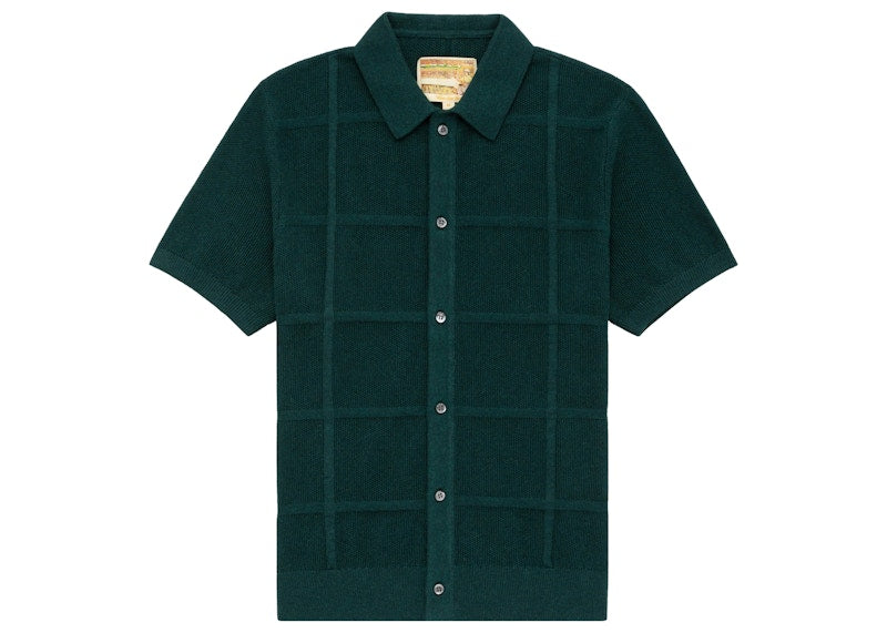 Aime Leon Dore Windowpane Cardigan Green