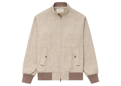Aime Leon Dore Wool Harrington Jacket Cream Houndstooth