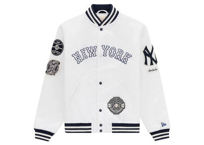 Aime Leon Dore Yankees Satin Stadium Jacket Cream