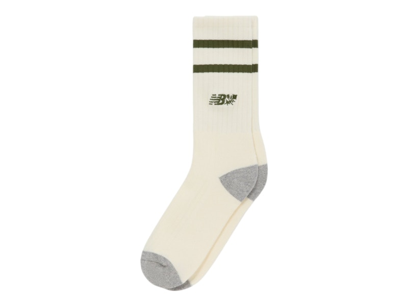 Aime Leon Dore x New Balance 997 Striped Crew Sock Cream/Green/Grey