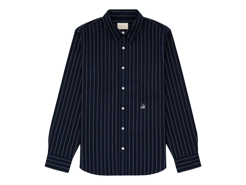 Aime Leon Dore x New Balance 997 Striped Oxford Shirt Navy