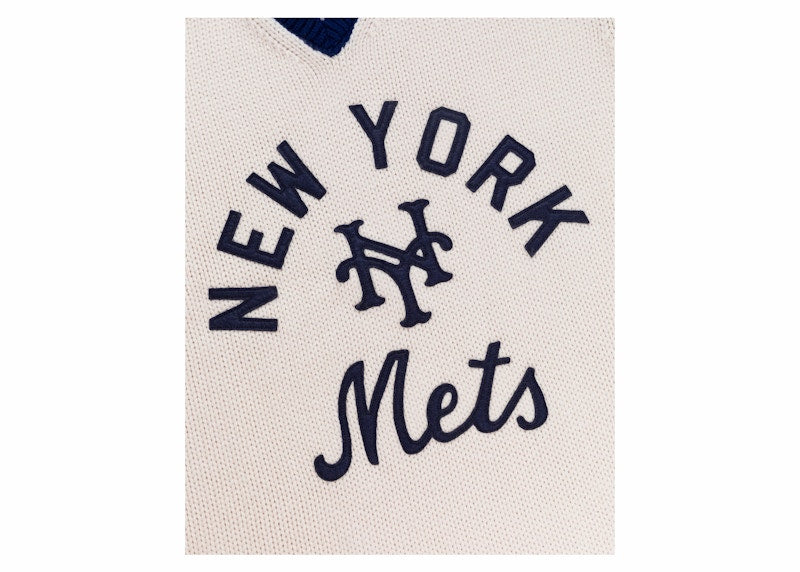 Aime Leon Dore x New York Mets Short-Sleeve Knit Sweater Cream